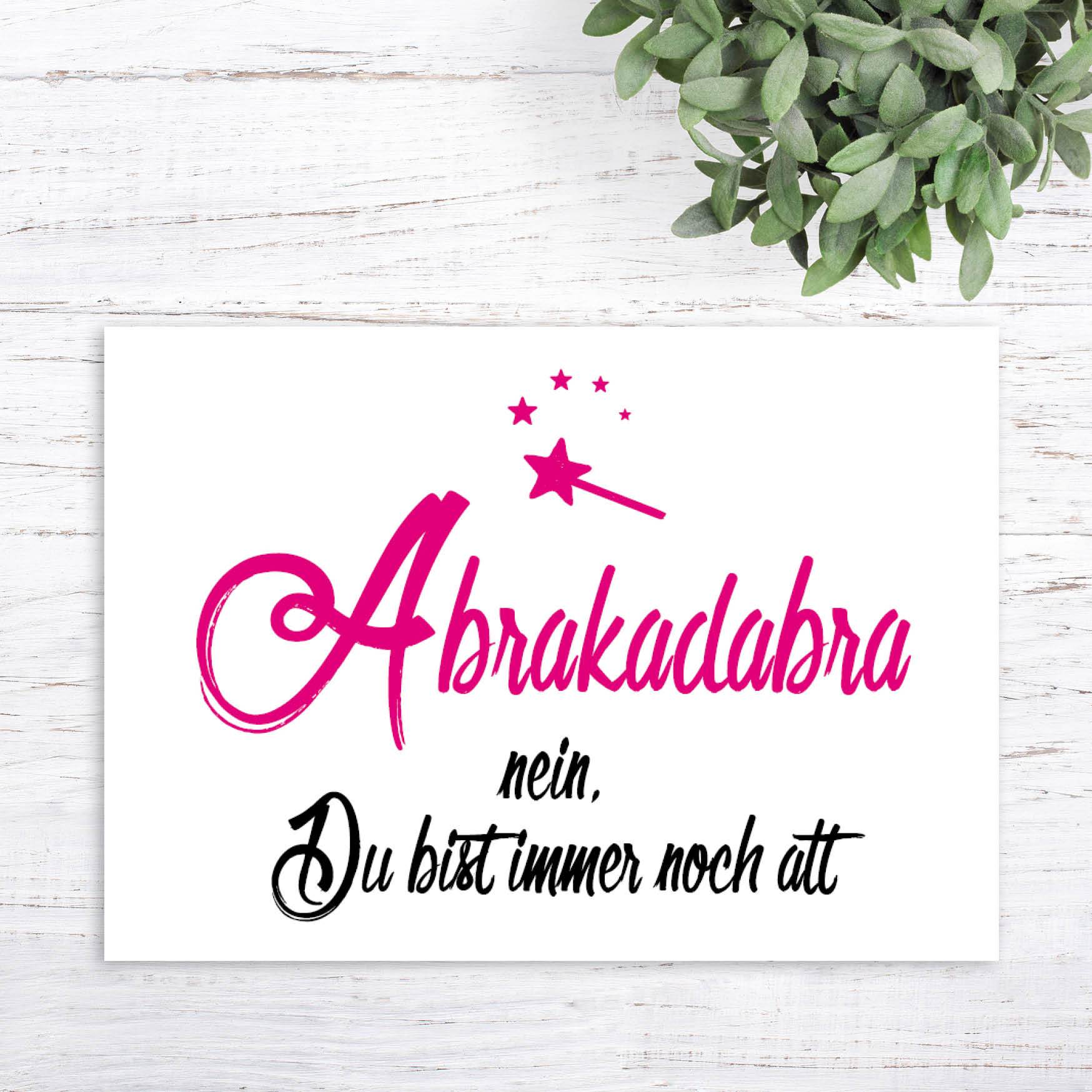 Glückwunsch - Postkarte: ABRAKADABRA! - Individuelle Einladung